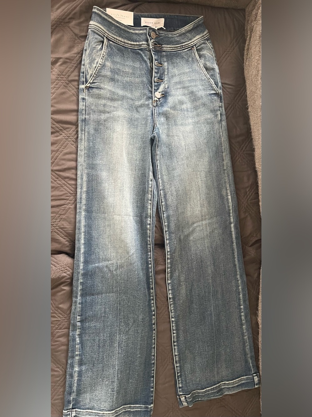 High-Rise Wide Leg Jeans in Light Blue